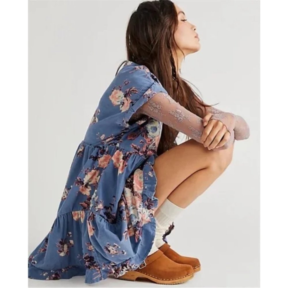 Free People Blue Floral Mini Dress